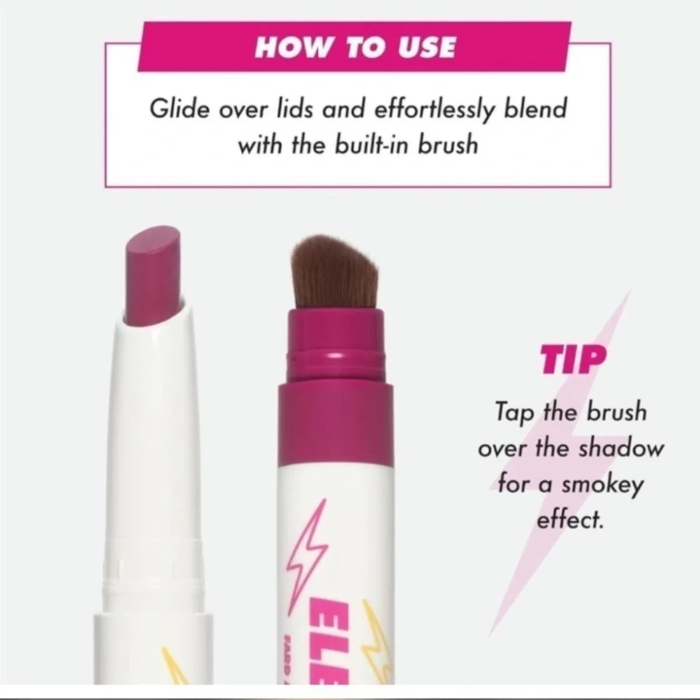 SET 2 Lime Crime Electric Slide Eyeshadow & Brush Stick Shade As If 1.2g NIB